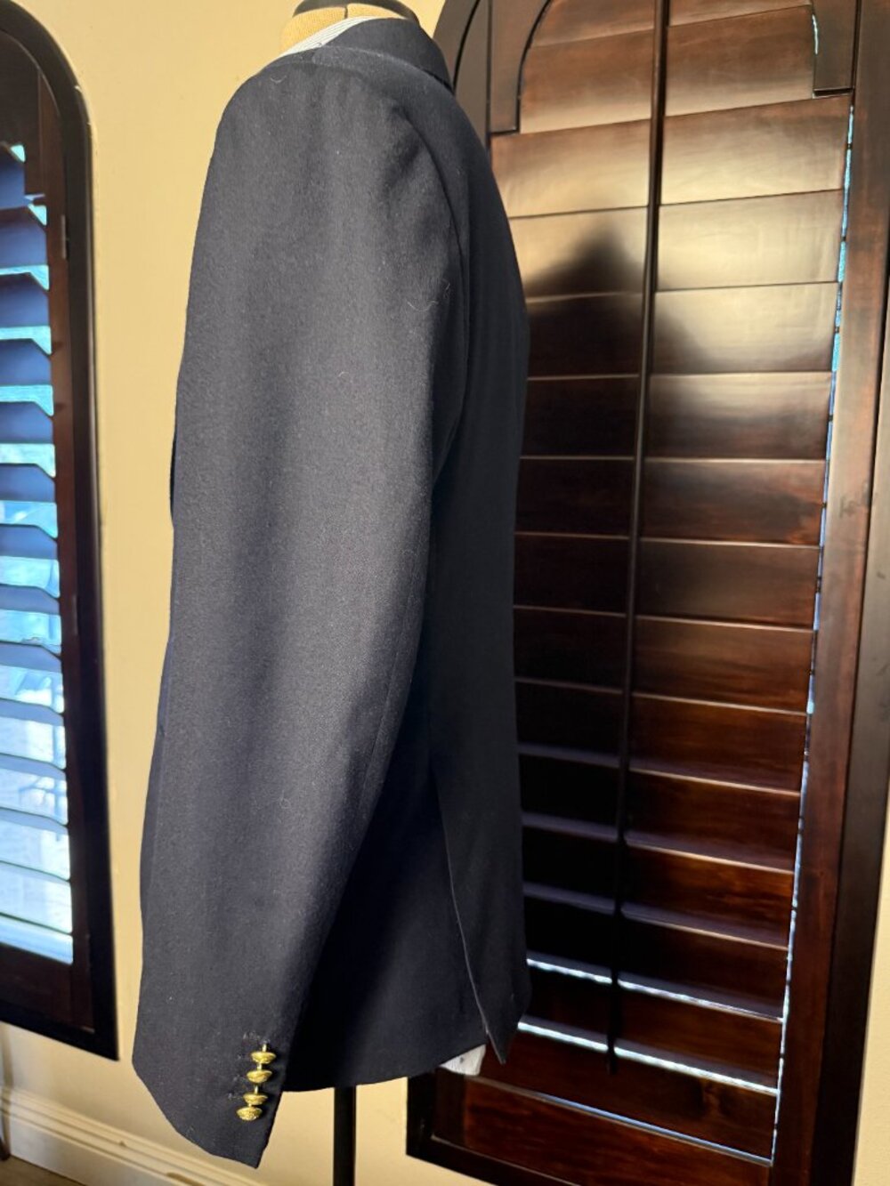 Polo Ralph Lauren Classic Fit Navy Wool Blend Blazer 44R Gold Buttons - Picture 9 of 10